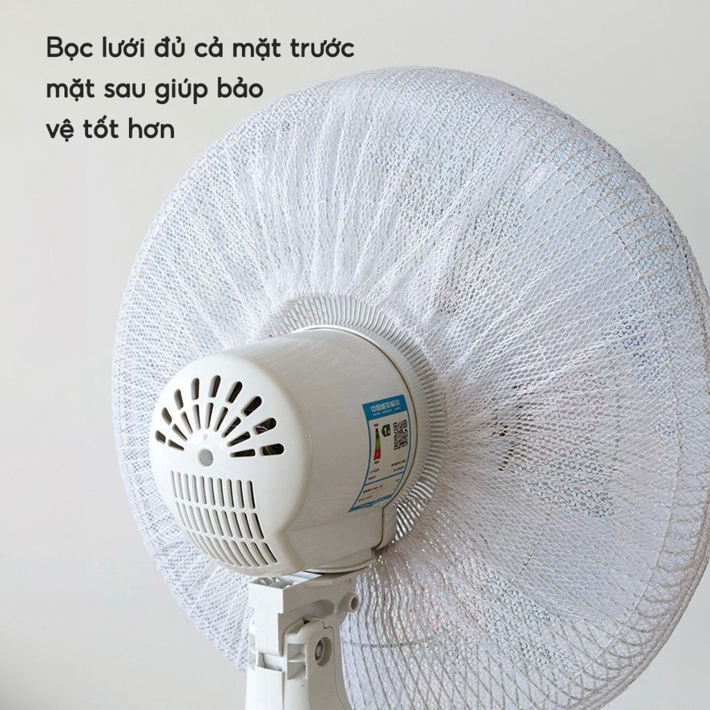 Lưới bọc quạt chống kẹp tay an toàn cho bé Bọc quạt tròn dây rút hoạt hình dễ thương