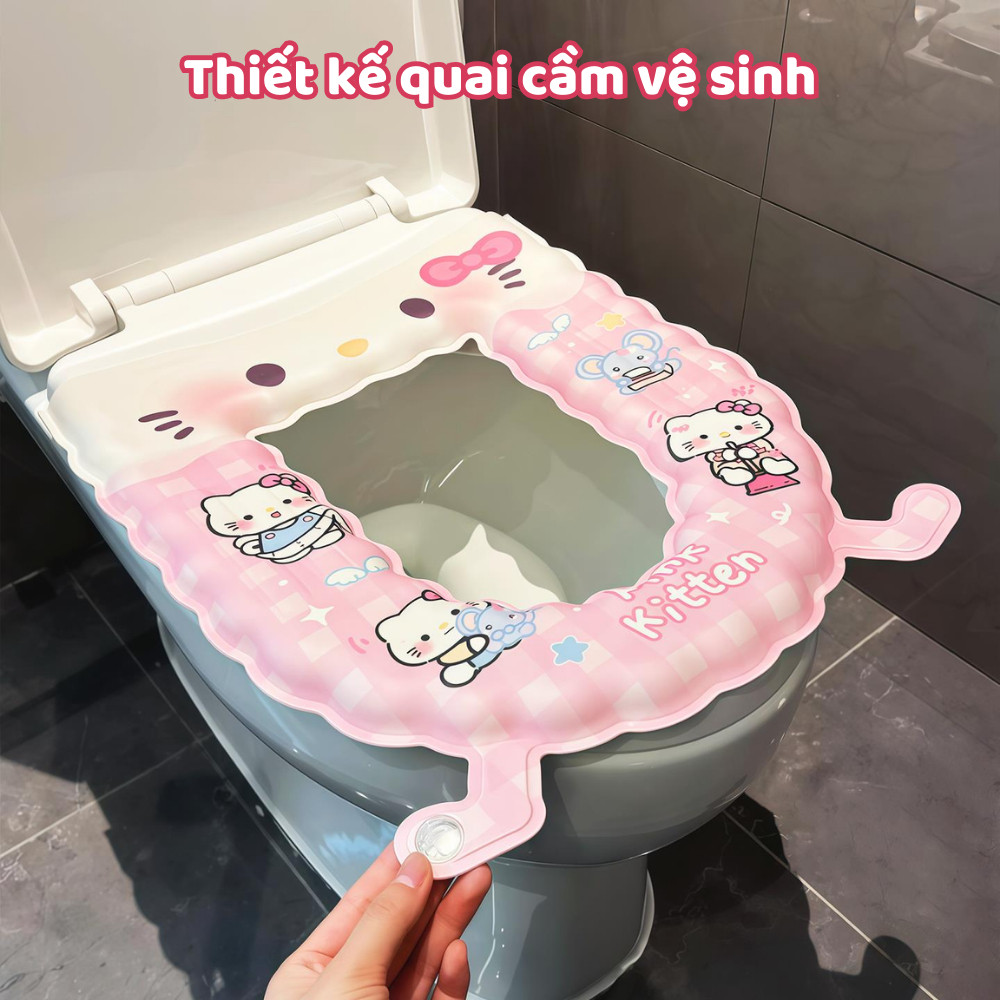 Tấm Lót Bồn Cầu Silicon EVA Êm Ái Kèm Tinh Dầu Tỏa Hương Thơm Chống Thấm Bốn Mùa Hình Ngộ Nghĩnh