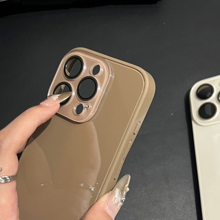 Phim Bảo Vệ Ống Kính Màu Cam Trắng Kính Cường Lực Ốp Lưng Điện Thoại iPhone 17Promax 16Promax 13 14 15 Pro Max 12Promax Chống Sốc Nữ Điện Thoại Di Động