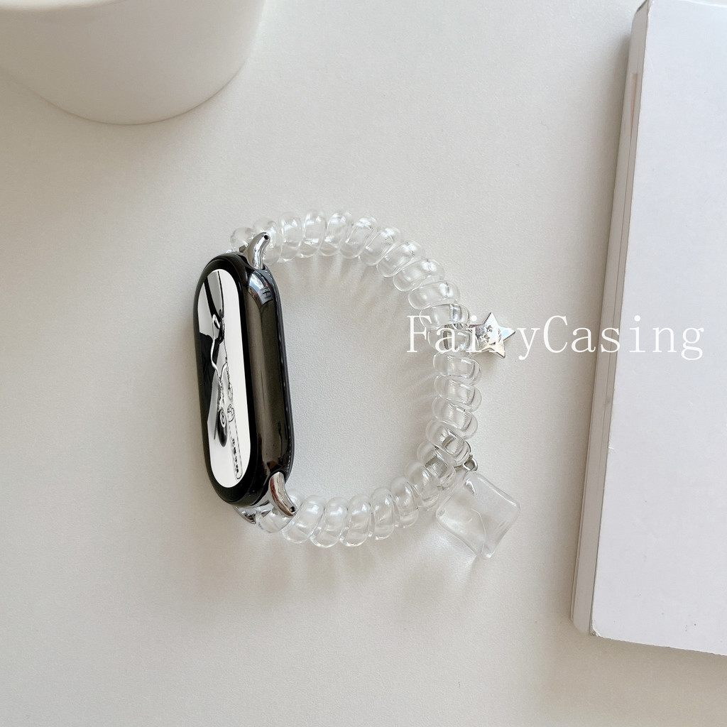 Dây đeo đồng hồ trong suốt có thể thu vào cho Mi Band 10 9 8 7 5 6 4 3 Vòng đeo tay đàn hồi Dây đeo cổ tay thể thao cho Miband 10pro