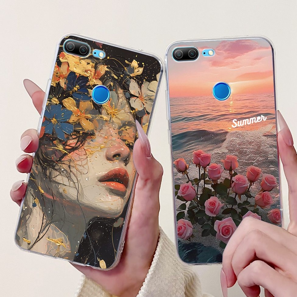 Ốp lưng Honor 9 Lite LLD-L21 Trong suốt Thẩm mỹ Mèo dễ thương Thời trang Sơn hoa Mặt sau Honor 9Lite Vỏ điện thoại LLD-L31 LLD-L11