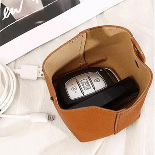 Ví đựng tiền xu bằng da PU GUSTAVA, Hộp đựng chìa khóa ô tô cỡ nhỏ màu trơn, Túi đựng tai nghe nhỏ dễ thương Sử dụng hàng ngày