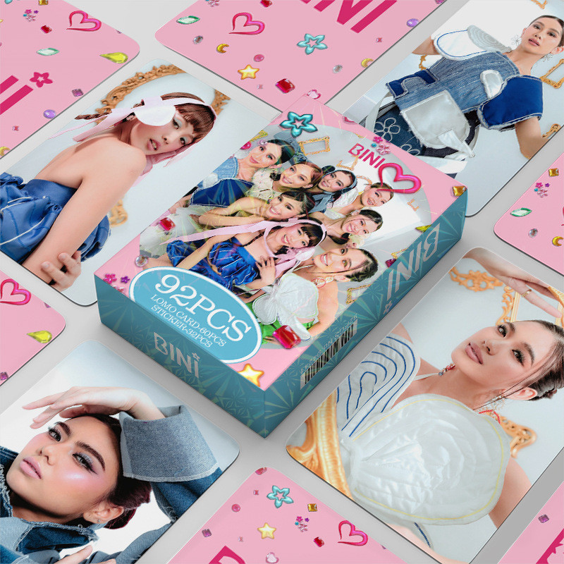 BINI Lomo Cards Biniverse 1st solo buổi hòa nhạc Dán Photocards Aiah Colet Maloi Gwen Stacey Mikha Jhoanna Sheena Kpop Bưu thiếp