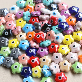 Tai Nạn Hoa Nhiều Màu Sắc Năm Cánh Hoa Trẻ Em Hạt Gốm Tự Làm Handmade Đính Hạt Chất Liệu Vòng Cổ Vòng Tay Bông Tai Phụ Kiện