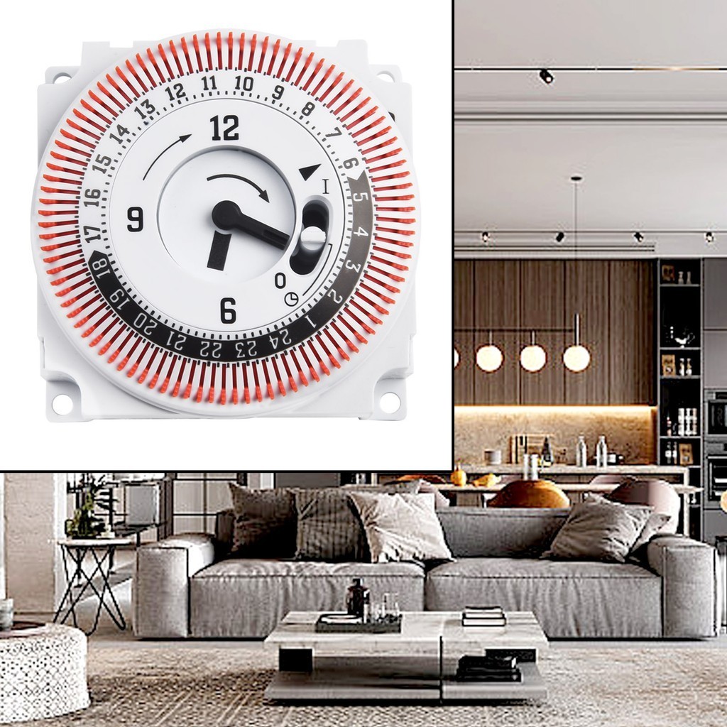 Công tắc hẹn giờ cơ khí 24 giờ Thiết bị định giờ công nghiệp Công tắc bảng điều khiển Bảo vệ sản phẩm chất lượng cao