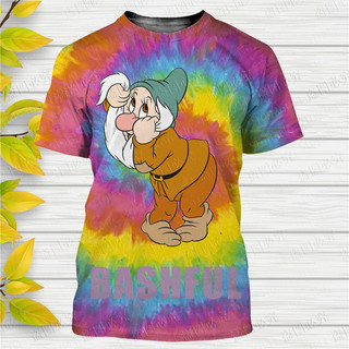 Bạch Tuyết Và Bảy Chú Lùn tie-dye In 3D Disney Áo Nam Nữ Phong Cách Thường Ngày Mùa Hè Dạo Phố Tee Áo