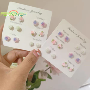 Bộ 6 Đôi Bông Tai Hoa Nhiều Màu Sắc Dễ Thương Đơn Giản Dành Cho Nữ Bé Gái Bông Tai Đính Hoa Ngọt Ngào Sáng Tạo Tiệc Trang Sức Hợp Thời Trang Quà Tặng [MỚI]