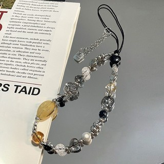 Dây buộc điện thoại di động Vòng đeo tay hoa trà may mắn cho bé gái ngắn đính cườm vỏ điện thoại di động vòng tay công ty để ngăn ngừa mất mát