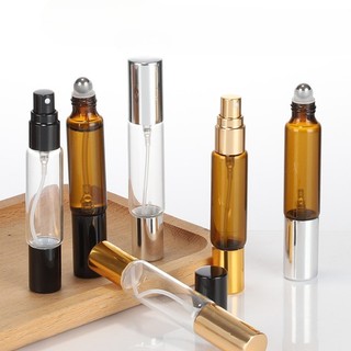 Chai Nước Hoa Rolling Ball 10ml - Atomizer Cho Mỹ Phẩm, Du Lịch - Chai Mini Có Tinh Dầu Bơm Lỏng - Di Động, Tái Sử Dụng, Hai Đầu - Hộp Thủy Tinh Trong Suốt