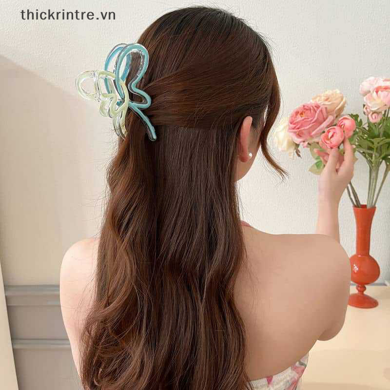 THI Gradient Màu Kẹp Tóc Cho Nữ Hairgrips Acrylic Vuốt Tóc Kẹp Tóc Phụ Kiện Tóc Thanh Lịch Bé Gái Mũ VN