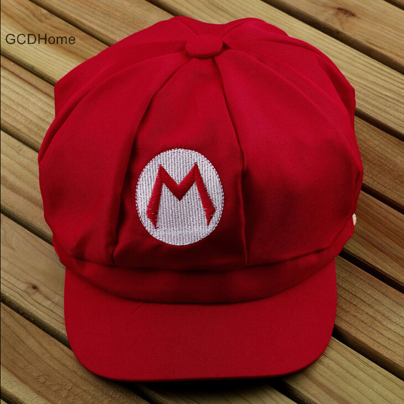 Gcdhome 1 Chiếc Mũ Bros Luigi Mũ Cosplay Thể Thao Mặc Đỏ Xanh HOT