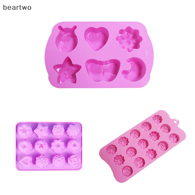 < Beartwo > 3d Hoa Hồng Thạch Pudding Khuôn Fondant Chocolate Khuôn Silicon Trang Trí Bánh Kem Khay Sáp Tan Xà Phòng Đẹp