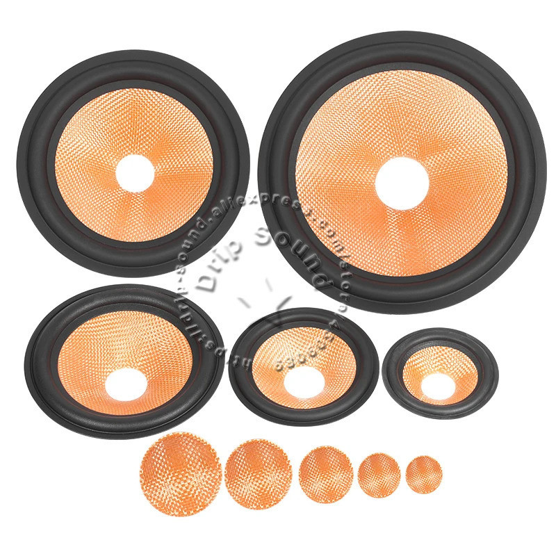 1 Chiếc 3 / 4 / 5 / 6.5 / 8 inch Loa Nón Giấy Lưu Vực Loa Trầm Vải Dệt Lưu Vực Trống Trumper Bass Sửa Chữa Phần 20 / 26 / 36mm Có Nắp Bụi