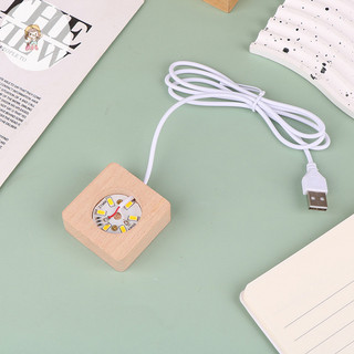 Twe 5 / 6 / 7 / 8 / 9 / 10CM Led Gỗ Chắc Chắn Đèn Ngủ Vuông Đèn Usb Giá Đỡ Tự Làm Đèn Đồ Trang Trí Máy Tính Để Bàn Đèn Trang Trí VN