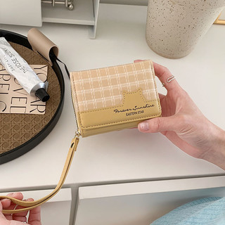 Ví nữ sáng tạo ngọt ngào thời trang Ví đựng tiền đa chức năng in lưới dễ thương