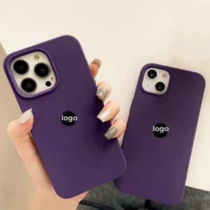 Màu tím đậm (Chất lượng cao) cho iPhone 17 / 16 / 15 / 14 / 13 / 12 / 11 / Pro Max Air mini Xs Max Xr 7 8 Plus SE Vỏ điện thoại silicon lỏng bảo hiểm toàn diện