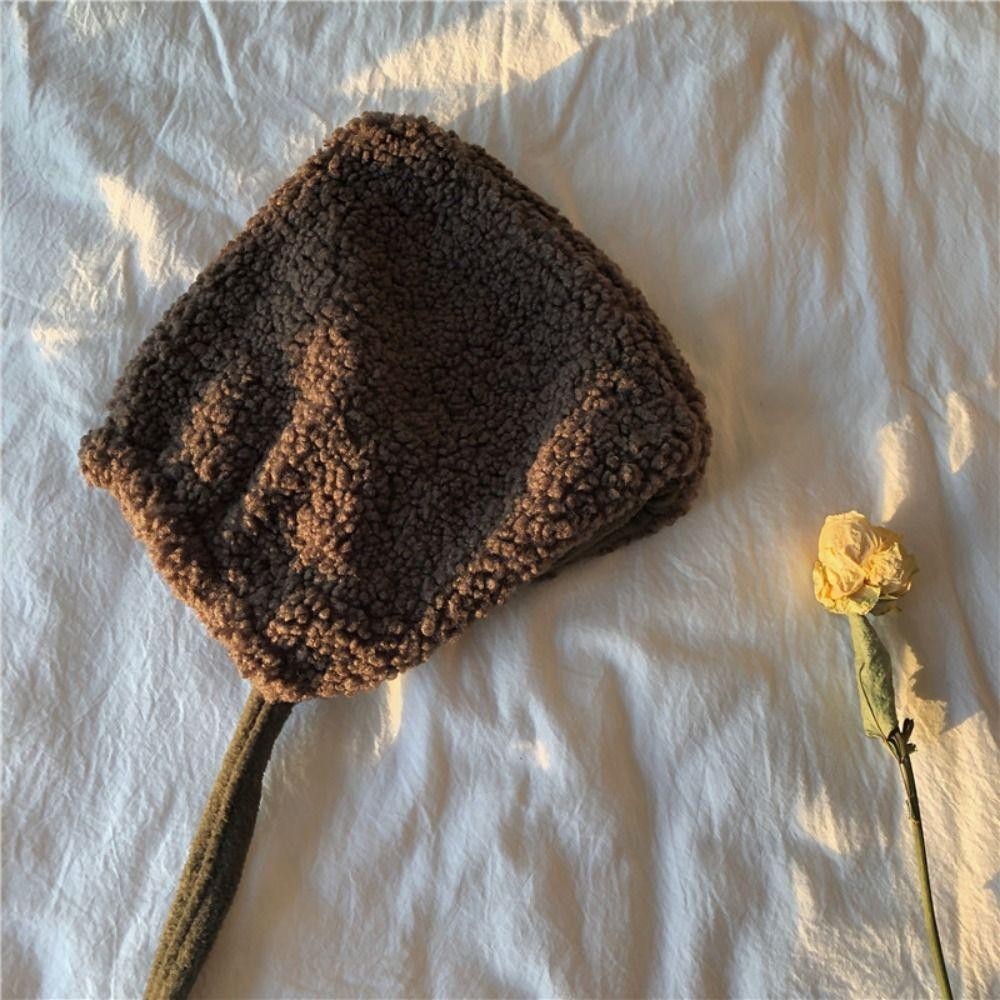 Mũ Beanie mùa đông THFENG từ chất liệu lambswool dày và ấm áp, bảo vệ tai khỏi gió lạnh