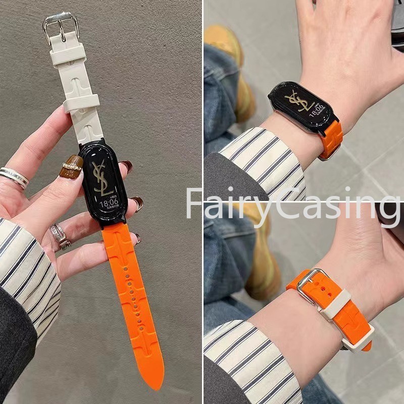 Dây đeo silicon hình chữ H cho Xiaomi Mi Band 10/9/8/7/6/5/4/3 NFC
