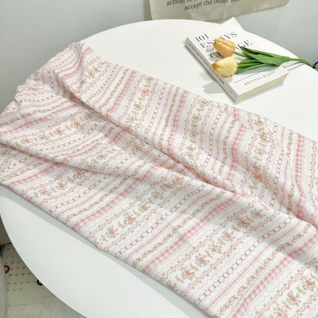 DIY Kỹ Thuật Số In Vải Cotton Nguyên Chất Hoạt Hình Dải Cho Bộ Đồ Ngủ Nữ Quần Áo Vải Trang Trí 0.5 Sân TJ21941