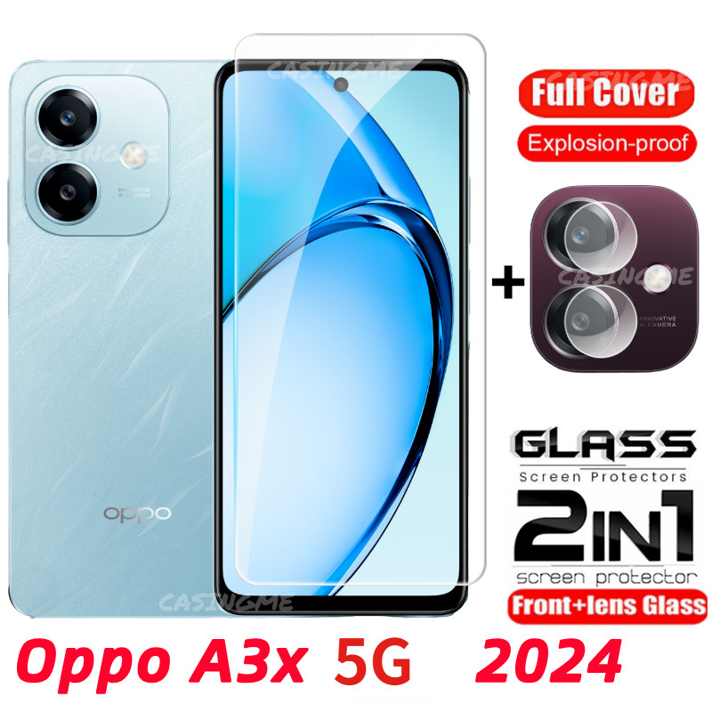 Oppo A3x 2024 kính cường lực full cover cho Oppo A3x 4G/5G, bảo vệ màn hình trước sau, kèm kính camera sau