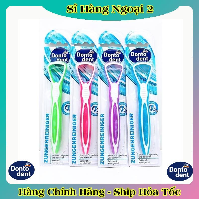 Cây cạo lưỡi, vệ sinh lưỡi Dontodent bằng nhựa, cao cấp, cho người lớn của Đức - Đủ Bill