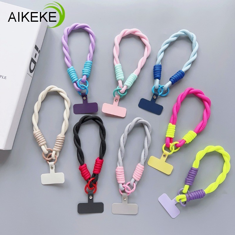 Phong Cách Hàn Quốc Đơn Giản Kinh Doanh Dây Buộc Thẻ ID Giá Đỡ Nylon Cổ Tay Bện Chống Mất Đa Năng Điện Thoại Di Động Dây Đeo