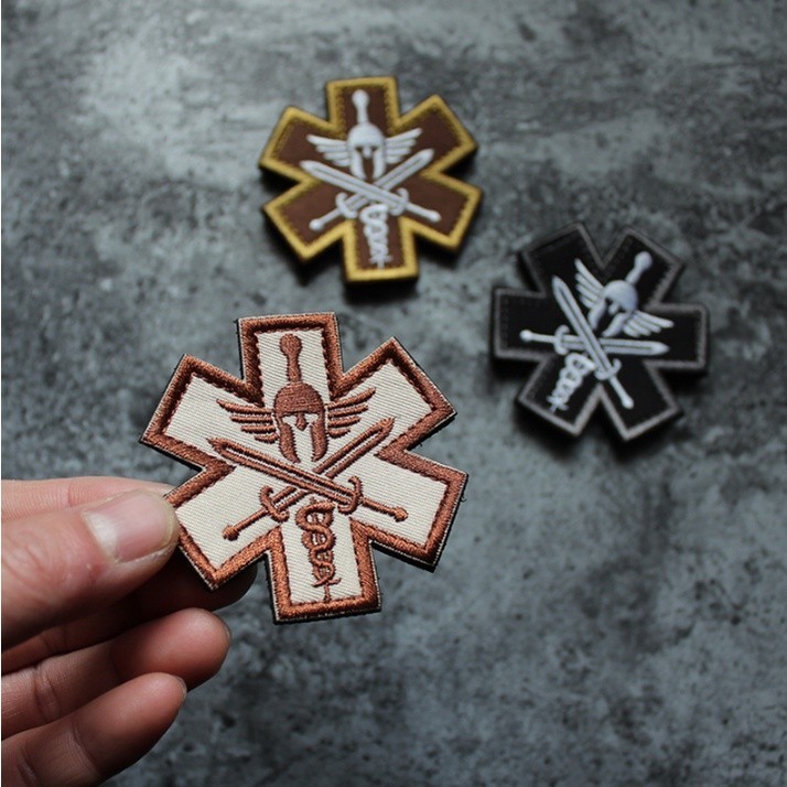 Patch phù hiệu y tế chiến trường dán quần áo_ba lô túi xách _retro