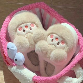 Dép Cotton Xixitiao Hoạt Hình Dễ Thương Nhà Ấm Áp Đế Dày Thường Ngày