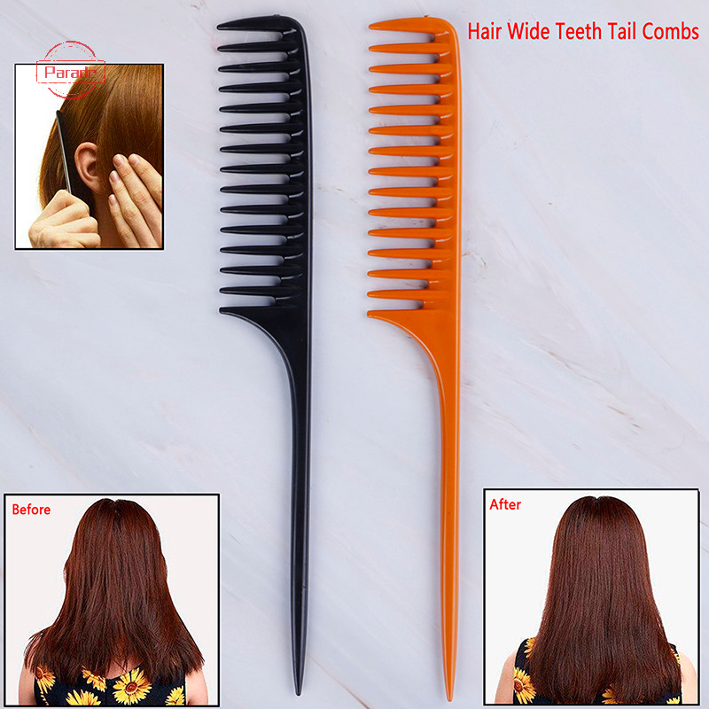 Diễu Hành 1 Đầu Đuôi Lược Salon Bàn Chải Tóc Dụng Cụ Làm Tóc Diy Tóc Rộng Răng Lược VN