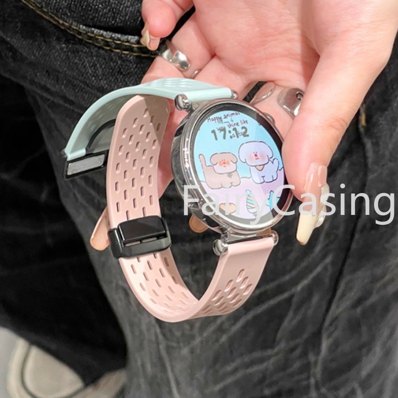 22mm 20mm 18mm Dây đeo từ tính cho Samsung Galaxy Watch 7 6 5 4 6 Dây đeo silicon cổ điển cho Huawei GT4 3Pro cho vòng tay Amazfit GTR 4 / GTS