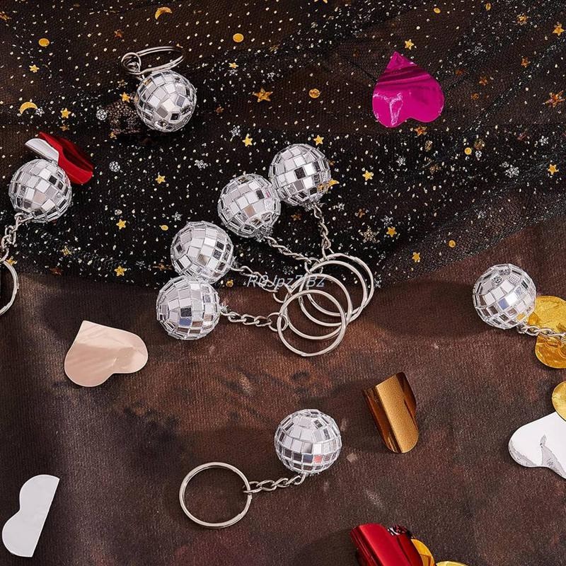 24 Gói Mini Gương Disco Bóng Móc Khóa Cuối Cùng Disco Bachelorette Retro 60s 70 Disco Móc Khóa Cho Đảng Ủng Hộ Bộ