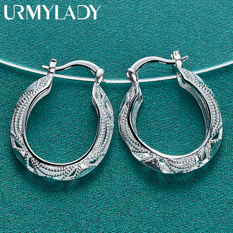 Urmylady Bạc 925 Rồng Rỗng Bông Tai Vòng Tai Cho Nữ Quyến Rũ Trang Sức Dự Tiệc Thời Trang