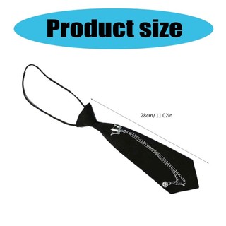 Capa Người Lớn Trẻ Em Preppy Sinh Viên Có Thể Điều Chỉnh Pre Tie Vintage Kim Loại Vương Miện Dây Xích Đen Cà Vạt Đồng Nhất Cổ Áo Sơ Mi Co