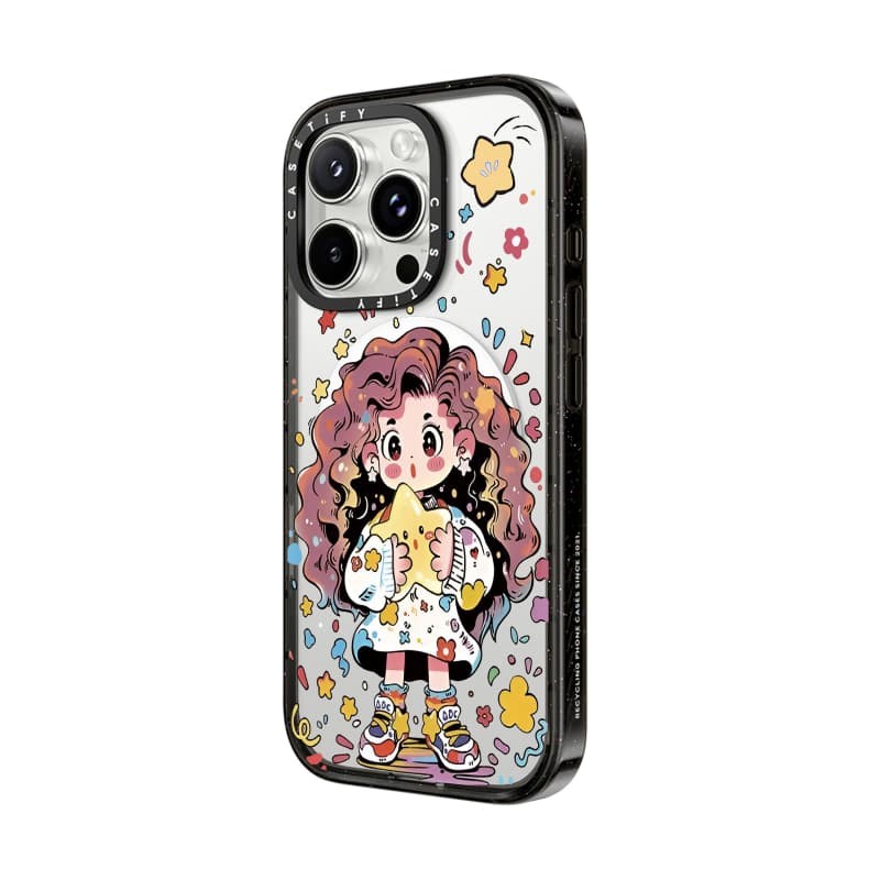Casetify X Cô Gái Lấp Lánh Hút Từ Tính Ốp Lưng Acrylic Cứng Cho Apple IPhone 12 13 14 15 16 Pro Max Plus Có Hộp