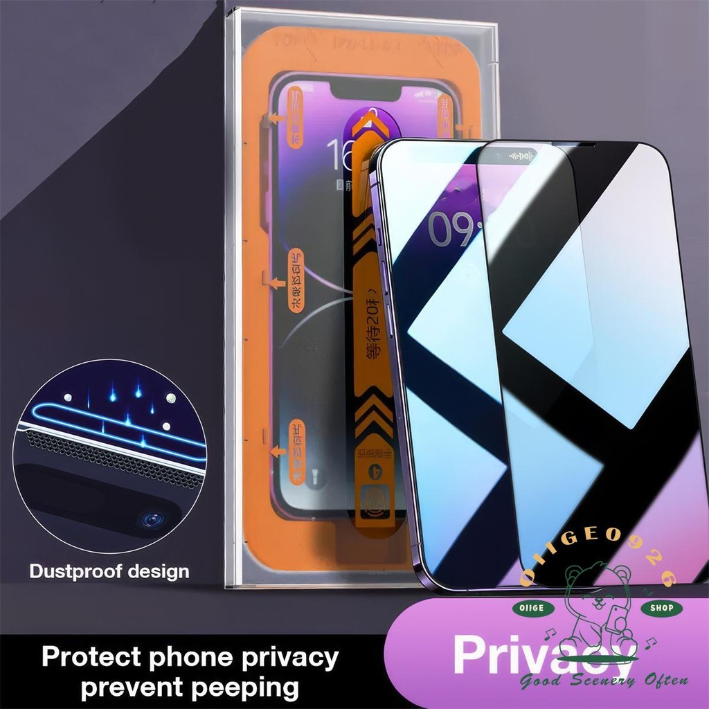 【 Phim bảo vệ iPhone16 】 Kính cường lực HD riêng tư cho iPhone16Pro Max 15 14 13 12 11 7 / 8Plus XS XR Full Cover Chống bụi Bin Giây Miếng dán