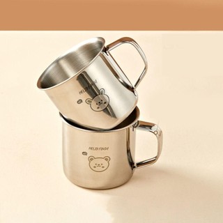 [Giao hàng từ Việt Nam] Cốc sữa trà NOOKSTORY, có tay cầm Cốc nước trẻ em bằng thép không gỉ 304, Cốc sữa trẻ em dã ngoại ngoài trời chống rơi