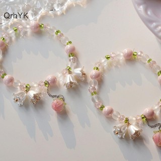 Nhà Máy Thời Trang Ngọt Ngào Vintage Ngọc Trai Lily Hoa Vòng Tay Nữ Hàn Quốc Dễ Thương sel Hồng Mặt Dây Chuyền Vòng Tay Trang Sức QrhYK