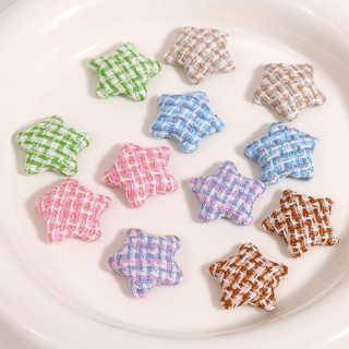 Phong cách Hàn Quốc, vải cotton lanh tươi mát, miếng vá nút ngôi sao năm cánh, phụ kiện tóc DIY cho phụ nữ