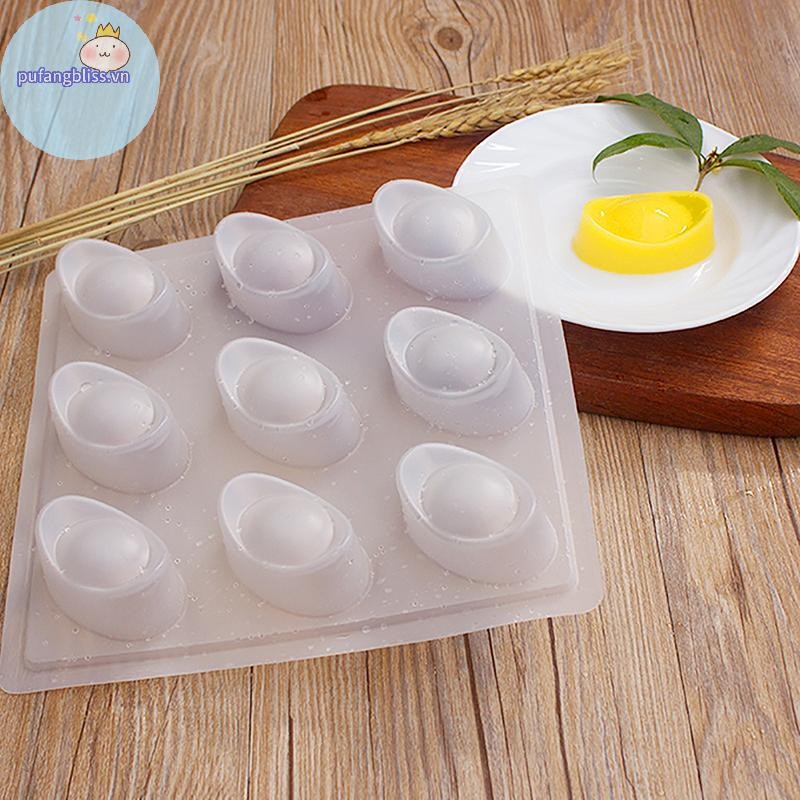 Pufangbliss DIY Lucky Wealth 3D Yuanbao Khuôn Nhựa Thạch Handmade Sugarcraft Khuôn Mousse Bánh Pudding Khuôn Socola Nướng VN