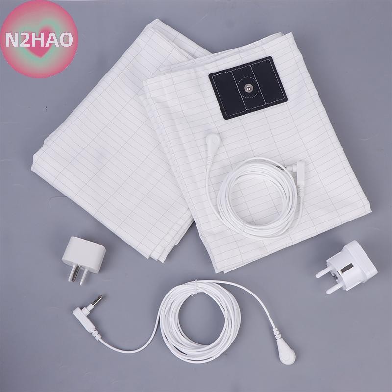 Tấm Drap giường phẳng bằng sợi bạc N2HAO có dây dẫn điện Tấm bảo vệ sức khỏe chống tĩnh điện Nền tảng Giải phóng căng thẳng n