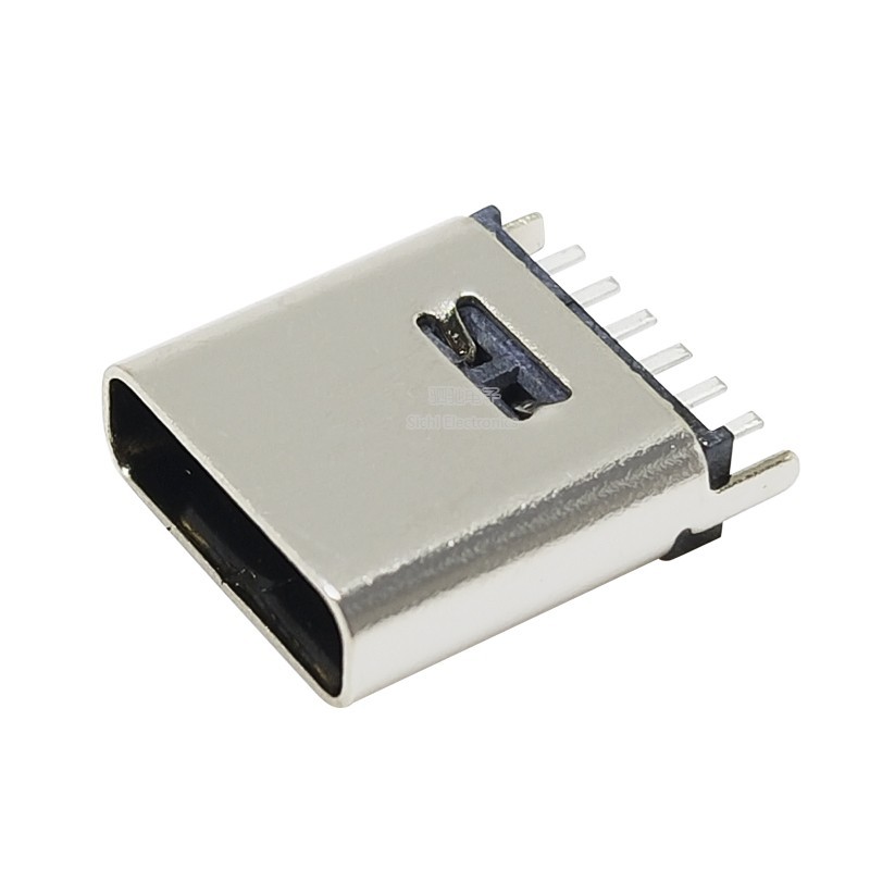 Ổ cắm USB TYPE-C 6P dọc 5/6.9/9.3/10.0/10.5MM DIP 180°