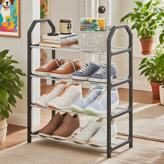 [Đến 3-5 ngày] Giá để giày bằng nhựa hạng nặng 4 tầng | Khung gia cố 15kg / lớp, Thiết kế chống rách 41x50,5cm, Hệ thống lưu trữ ký túc xá / tủ quần áo có kệ thông gió