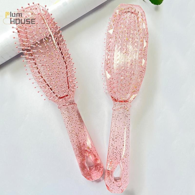 PlumHOUSE Trong Suốt Sáng Bóng Lược Bé Gái Tóc Da Đầu Massage Lược Chải Tóc Răng Rộng Lược Nữ Salon Làm Tóc Dụng Cụ Tạo Kiểu Quà Tặng VN