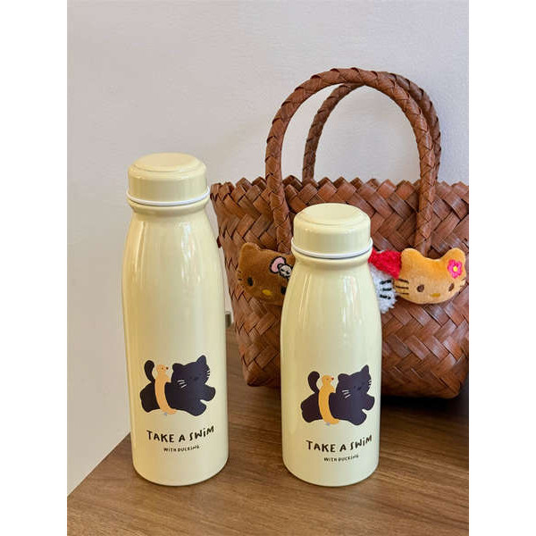 🔥 Giá trị cao 🔥 Tách Cà Phê Đá di động Quà tặng Công Suất Lớn Thép Không Gỉ có hàng sẵn tumbler Ngoài trời ❄Mèo và chó đôi đầy đủ * sữa fufu hình minh họa dễ thương giữ nhiệt cốc cà phê bằng thép không gỉ 304 với những người yêu thích cốc★