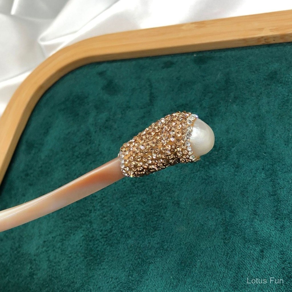 Cá tính vỏ ngọc trai tự nhiên đính kim cương trâm cài tóc Vintage khí chất cổ tích tóc trang trí cổ điển tinh tế thời trang hiện đại đơn giản búi tóc
