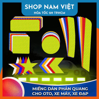 Bộ 10 Miếng Dán Phản Quang Cảnh Báo An Toàn Cho Xe Hơi / Xe Máy