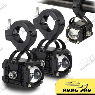 Đèn trợ sáng bi cầu mini w2 xe máy xe điện mắt quỷ 4 chế độ tích hợp auto passing phiên (Giá 1 Đèn)