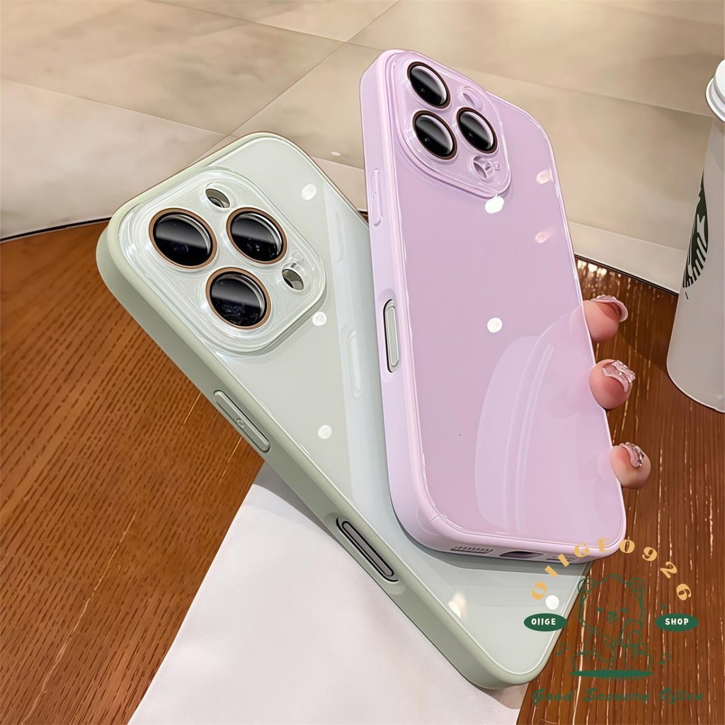 Vỏ thủy tinh lỏng Macaroon Vỏ điện thoại iphone16 Pro Max 15 14 13 12 11casing cho vỏ iPhone Vỏ mềm silicon TPU chống sốc