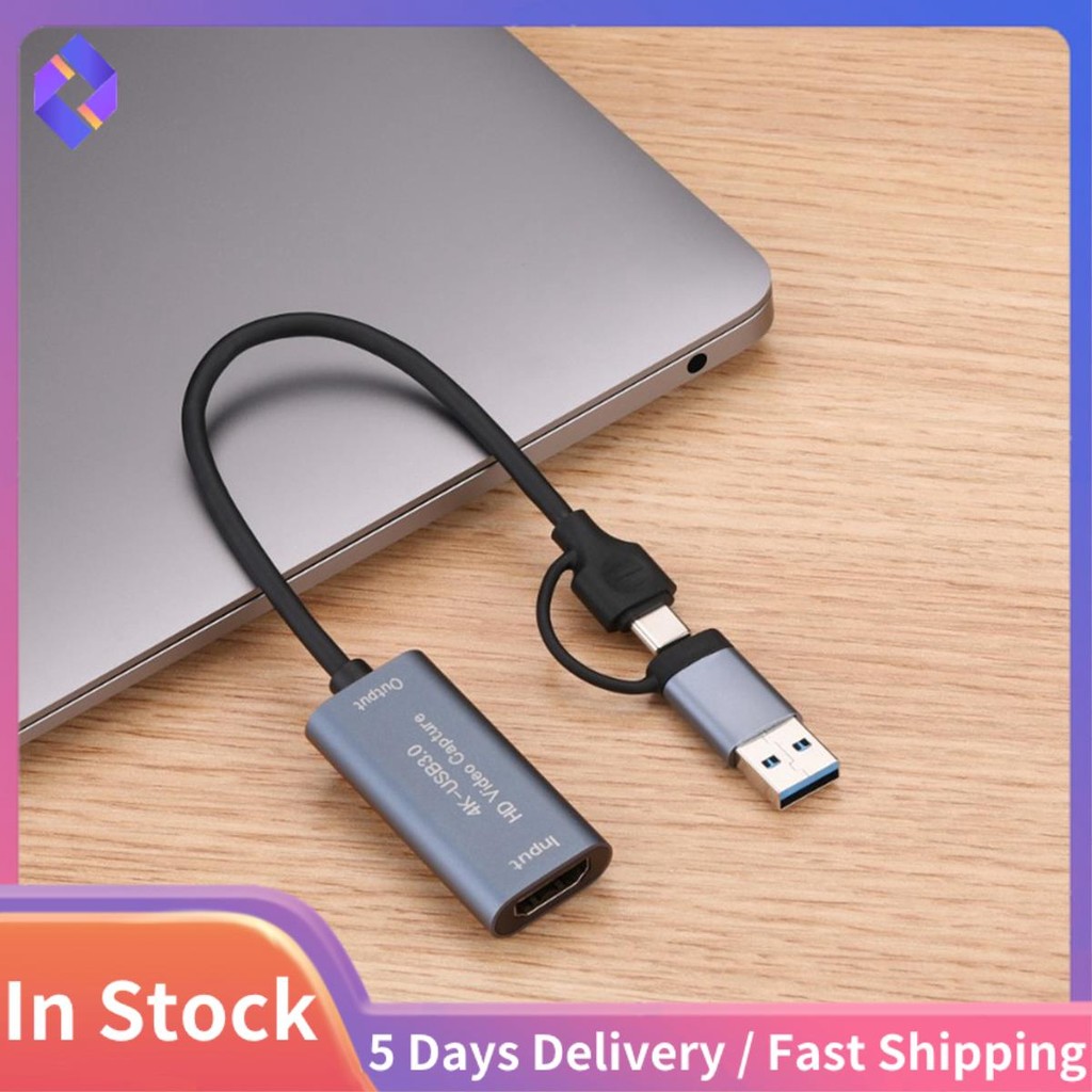 Thẻ ghi video Thẻ ghi trò chơi video 4K - Tương thích với USB Type C để chơi Game Phát trực tiếp