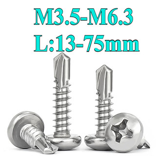 ((LXY) Vít tự khoan pake đầu tròn inox 410 M3.5 / M3.9 / M4.2 / M4.8 / M5.5 / M6.3 * L13-75mm (RM-VN-1)
